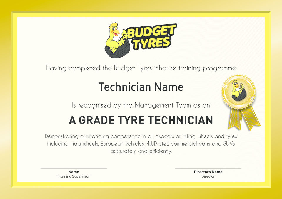 Tyre Technician Certificate